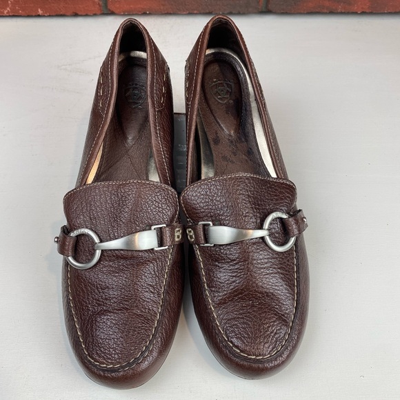 Ariat Women’s Brown Leather Horsebit Loafers Slip On Shoes Charleston Size‎ 9.5B - Picture 1 of 6
